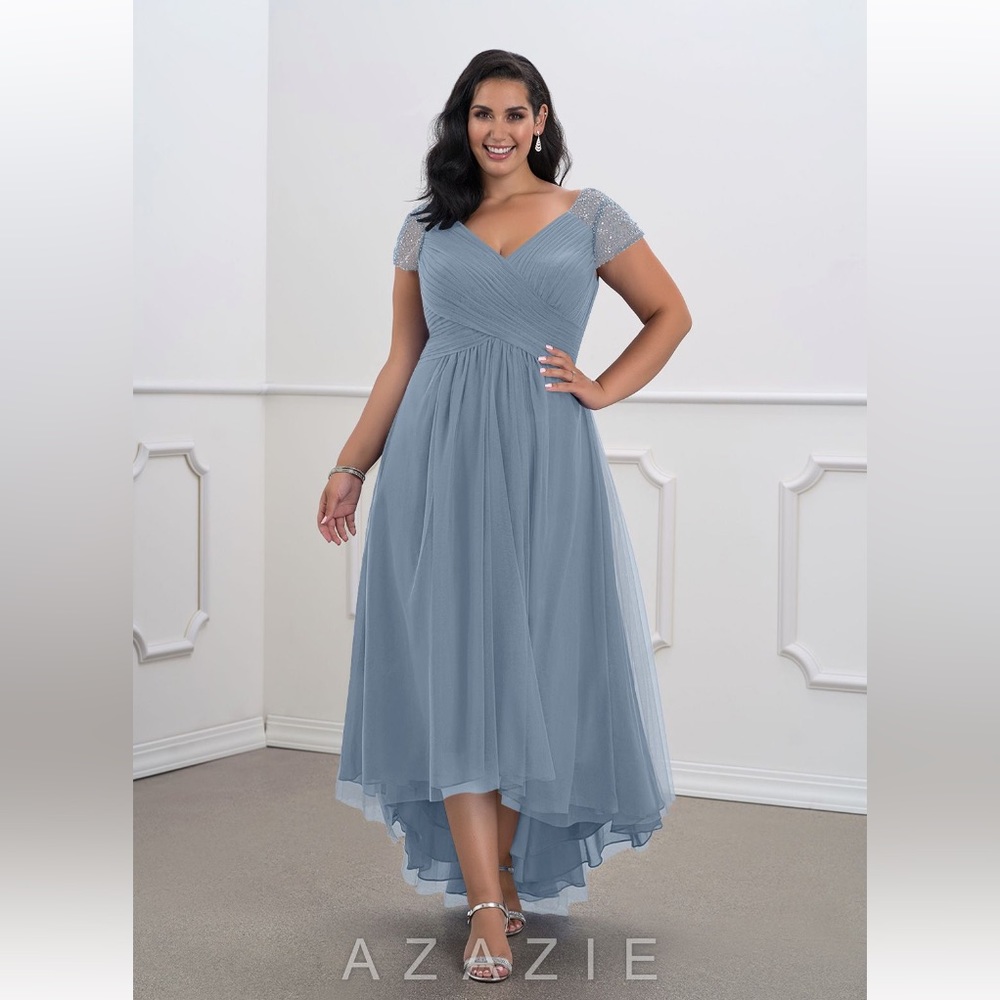 Azazie Miranda in Dusty Blue Bridesmaid Formal Dress